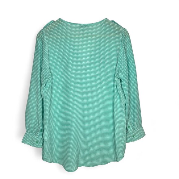 Joie Silk Popover Top Women Plunge Neck Geo Print Lightweight S - Picture 3 of 6